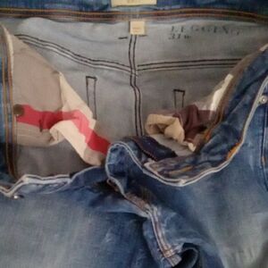 Burberry Brit Blue Denim with Tan Stitching